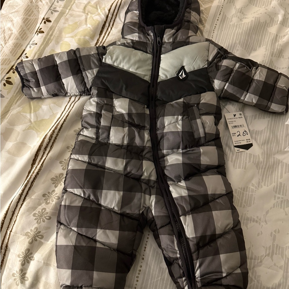 Plaid Puffer Snowsuit